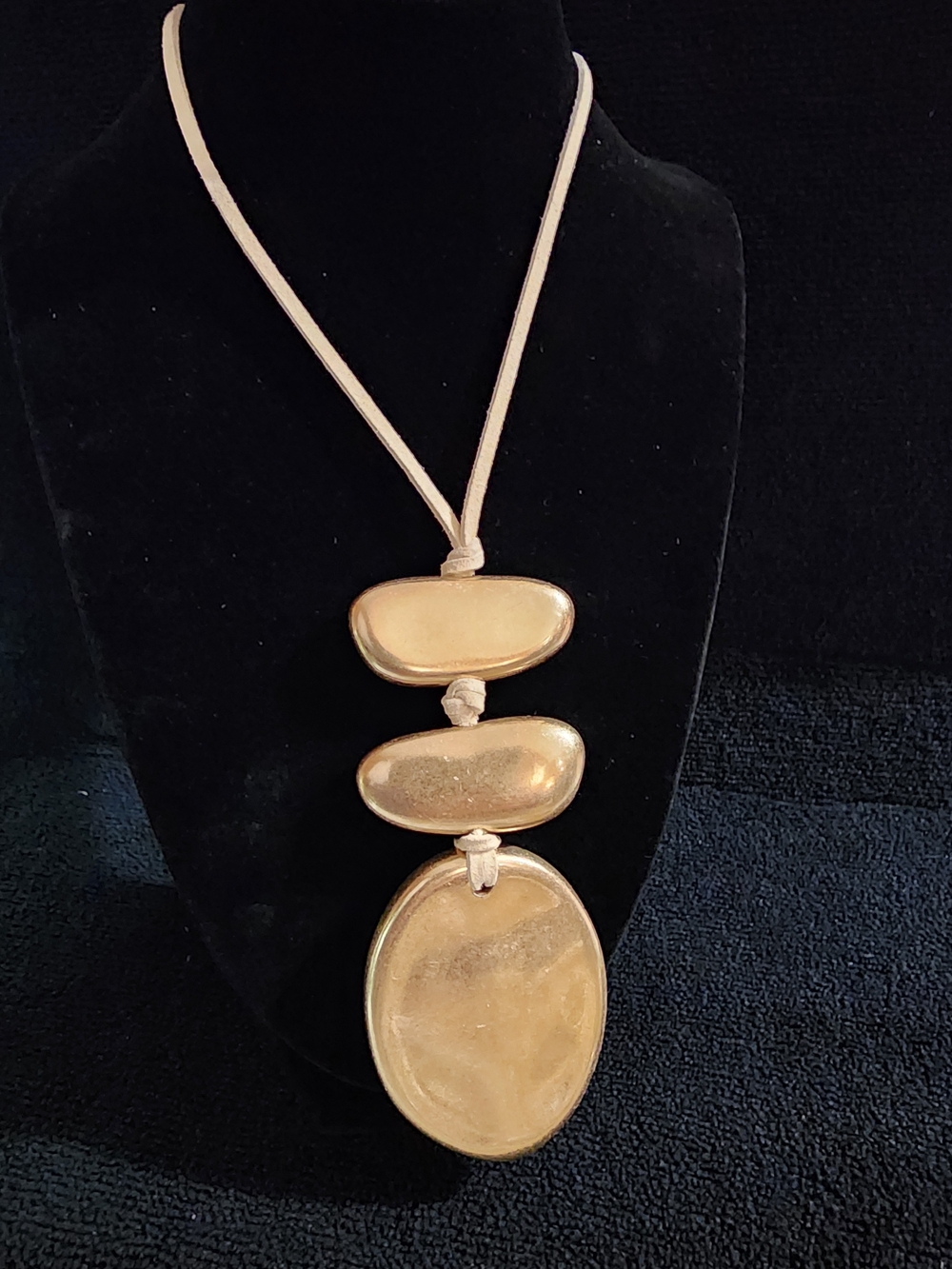 MarlaWynne Gold-Tone Trio Resin Stone Pendant Necklace - Women's Jewelry